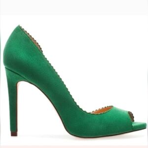 ZARA Green Suede D Orsay Heels Size 9